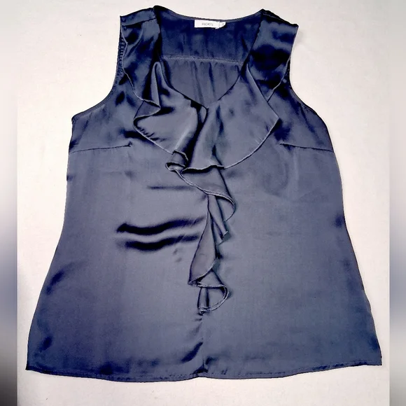Ricki's Navy Ruffle Blouse - Picture 1 of 3